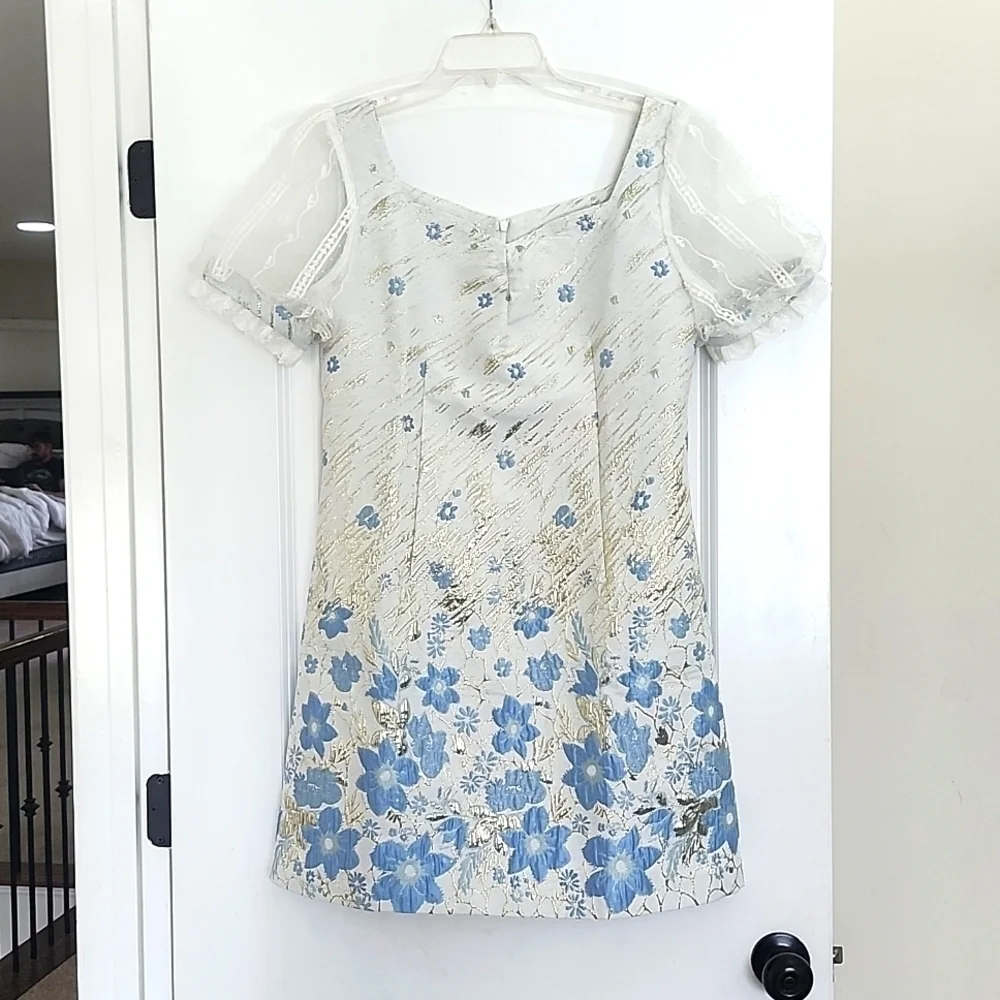 BURRYCO ALL SO FANCY MINIDRESS BLUE & GOLD LOOKALIKE LARGE
